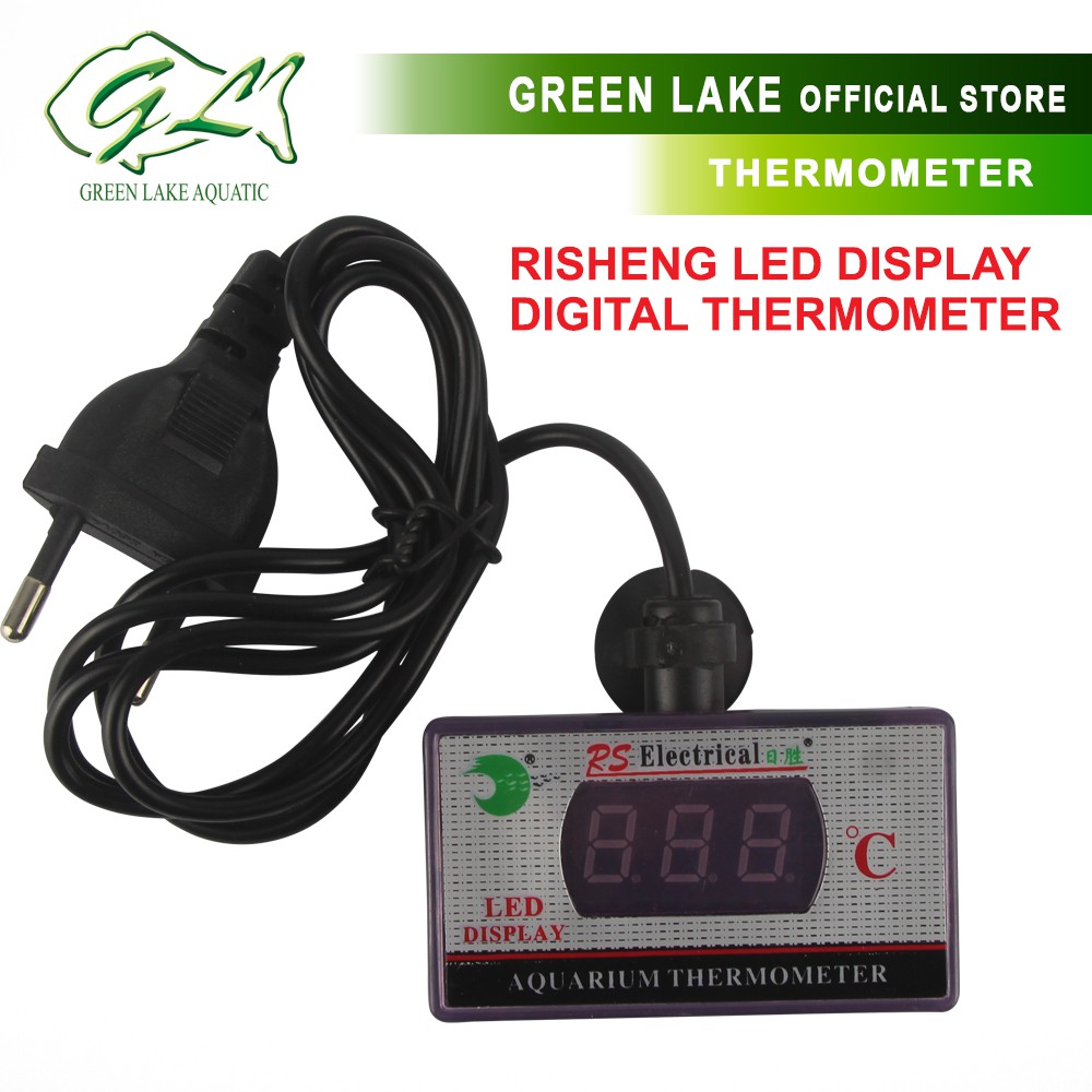 Submersible Digital Aquarium Thermometer Risheng LED Light Display