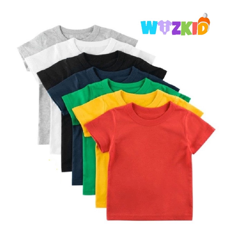 TSHIRT PLAIN TSHIRT [100 COTTON] WIZKID KIDS BOY/GIRL TSHIRT KOSONG