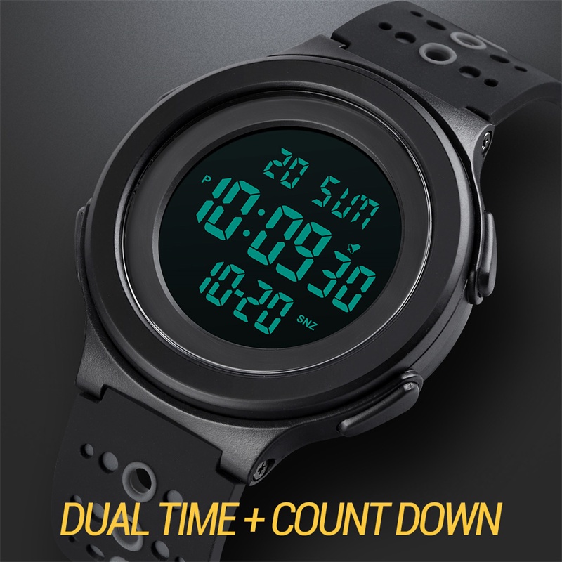 Skmei Digital Dual Time Zones Men's Sports Watch 50m Waterproof Alarm