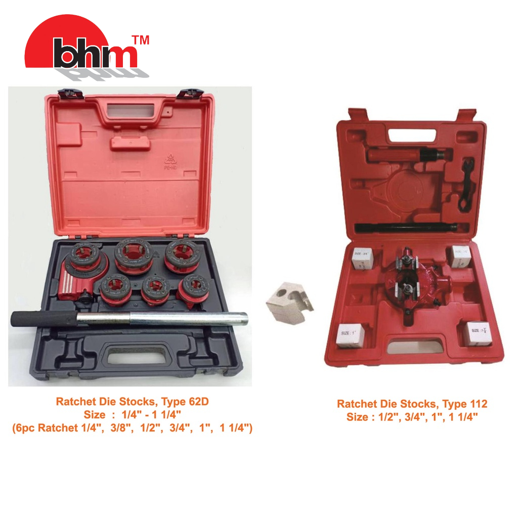 HAWK Type 62D / 112 BSPT Ratchet Die Stocks 1/4" 1 1/4" Shopee Malaysia