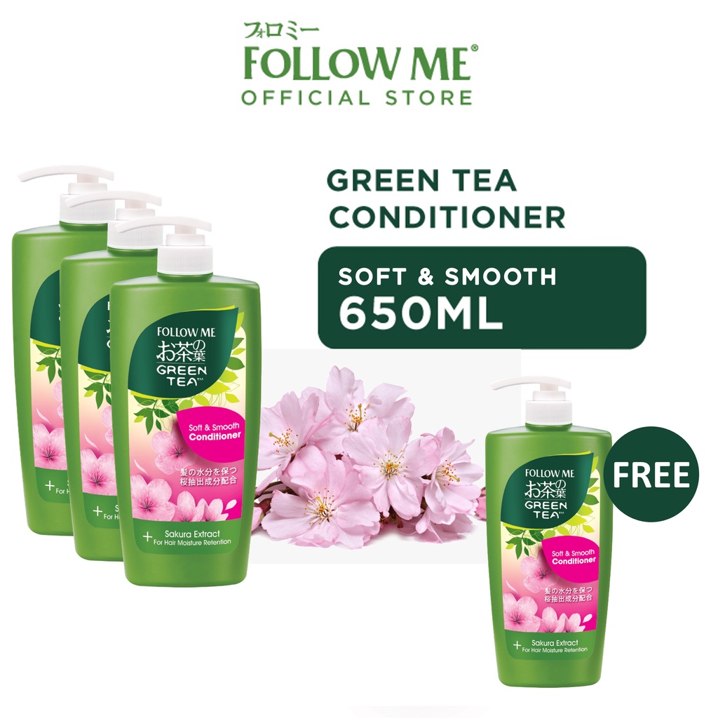 [Buy 3 Free 1] Follow Me Green Tea Conditioner 650ml (Soft & Smooth