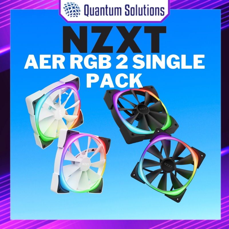 NZXT Aer RGB 2 Single Fans Pack 140mm/120mm (Black/White) Shopee