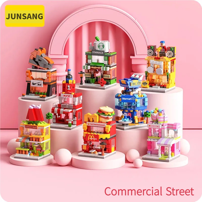 Street compatible Lego Block The Mini Street View 3D Model Bricks House