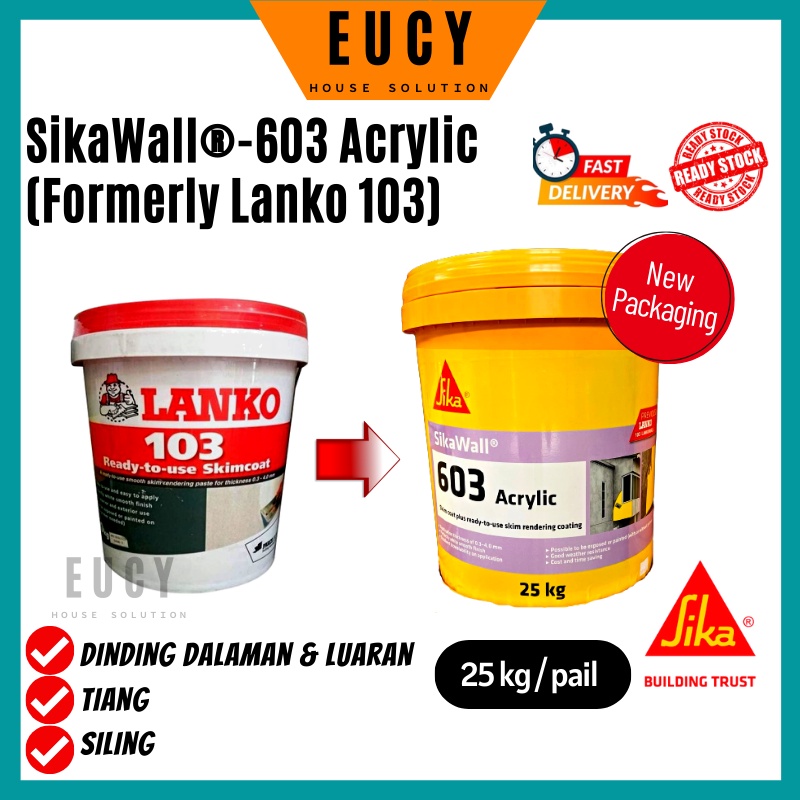 SIKA Wall 603 Acrylic/ DAVCO Lanko 103 (25kg) READY TO USE Skim Coat