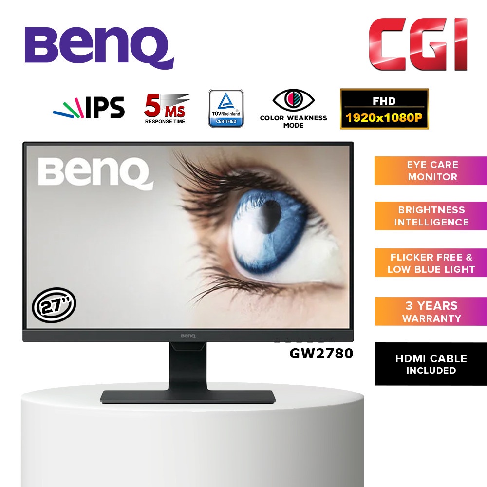 BenQ GW2780 Eyecare Stylish IPS LED Monitor 27" BENQ Shopee Malaysia