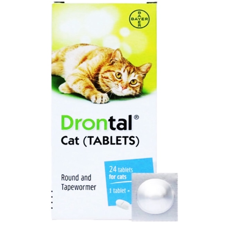 Drontal Cat Deworming Tablet Ubat Cacing Kucing 1 Tablet / 8 Tablet