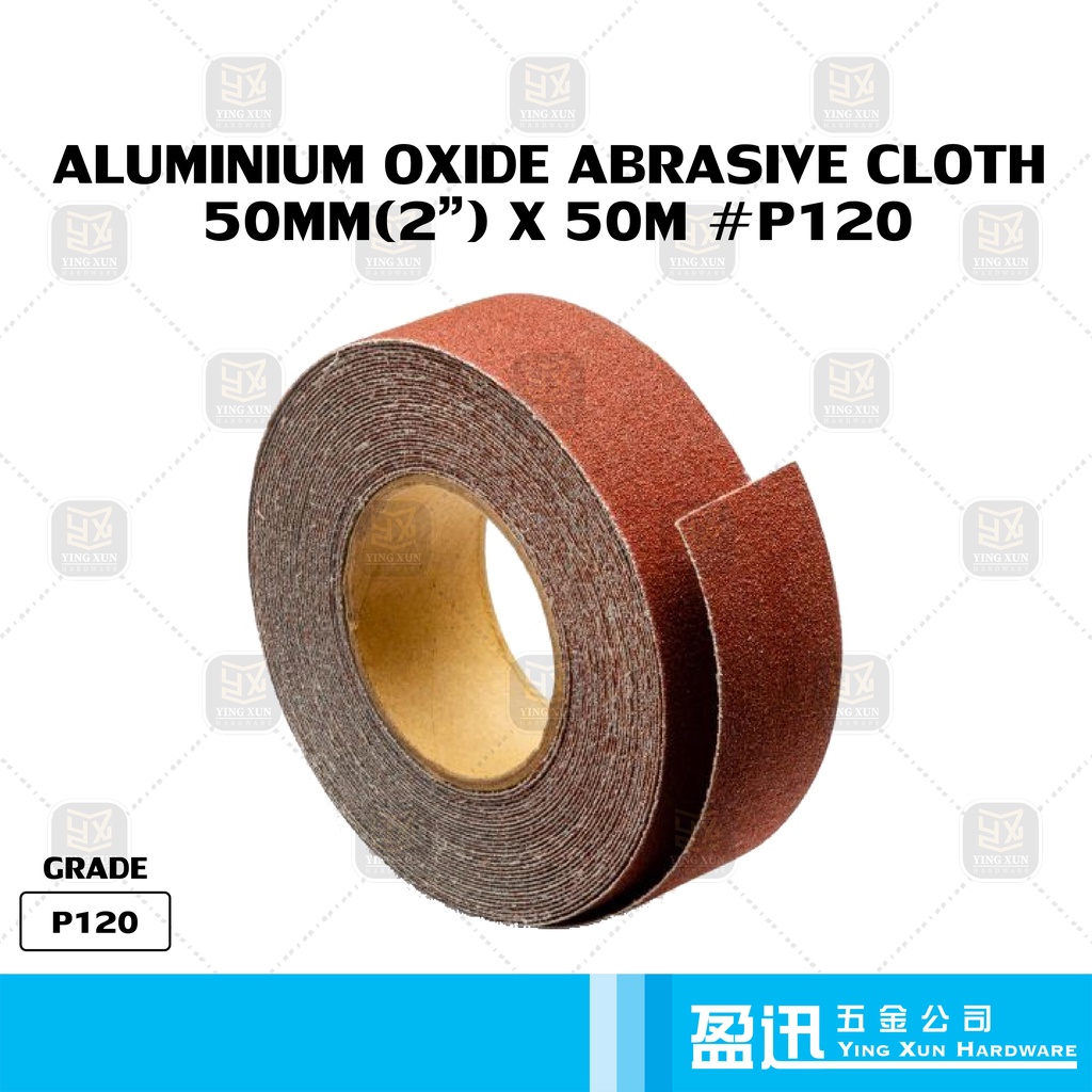 Aluminium Oxide Abrasive Emery Cloth Sand Paper Roll 50mm(2") X 50M X P80 P100 P120 Shopee