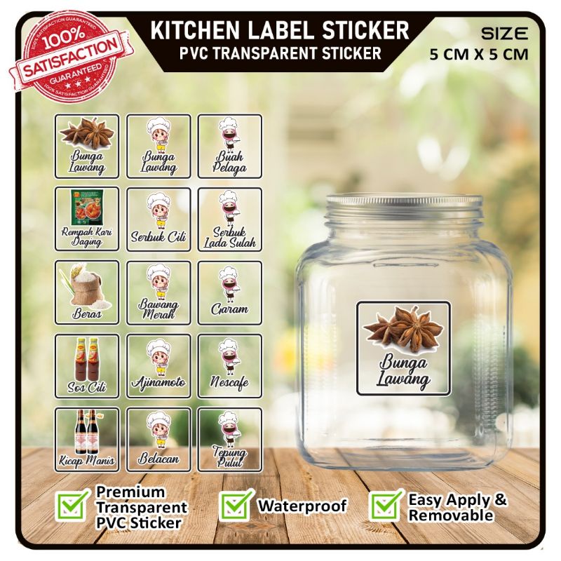 [Readylist] Kitchen Sticker Label / Label Dapur Transparent Waterproof