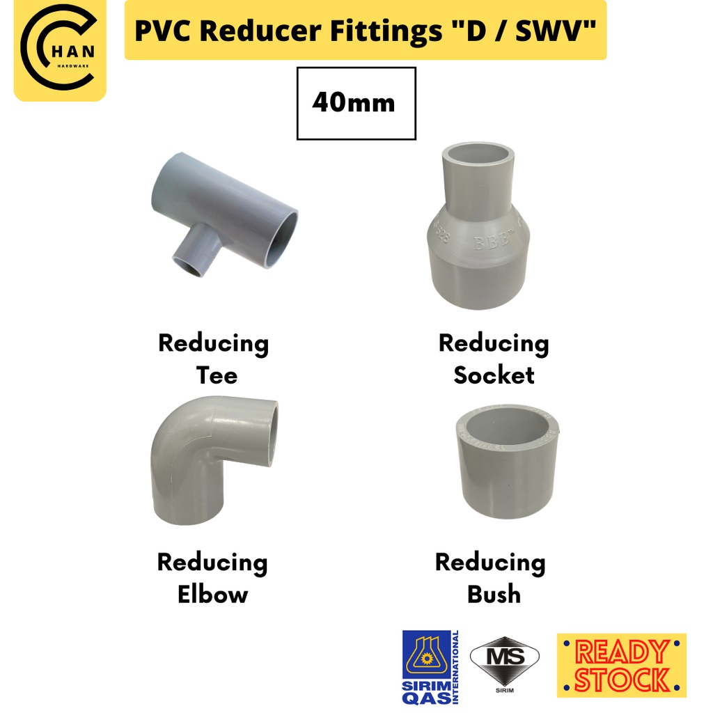 [40mm] PVC Reducing / Reducer Fittings Polyvinyl Chloride Pipe