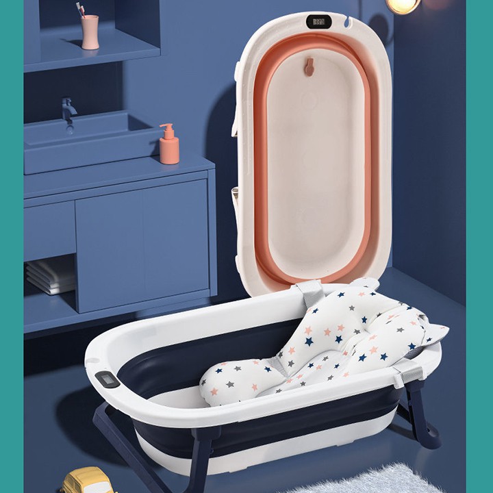 Folding bath tub with Heat Sensor and Led Screen, baby bath tubs