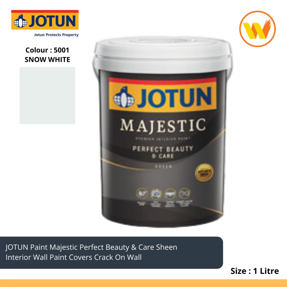 1Litre Jotun Paint Majestic Perfect Beauty & Care 5001 Snow White 1L