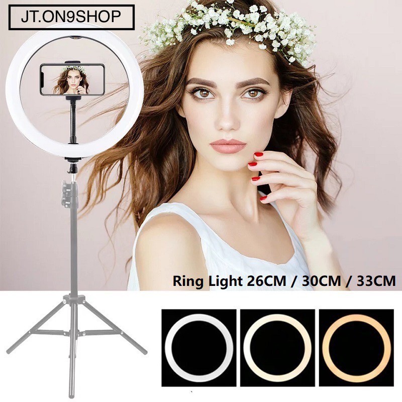 LED Ring Light 26CM / 30CM / 33CM Buitin Mobile Phone Clamp For