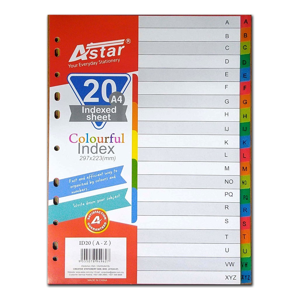 ASTAR INDEX DIVIDER AZ (PVC) Shopee Malaysia