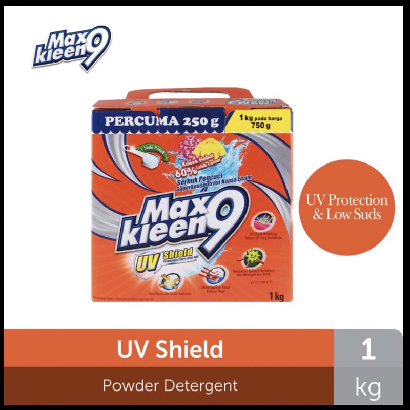 Maxkleen 9 UV Shield Super Enzyme Powder Detergent (1kg) Shopee Malaysia