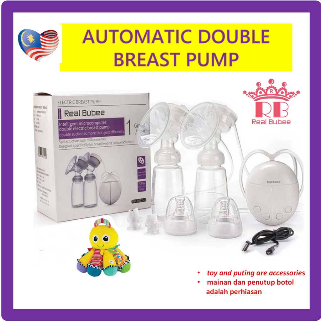 Real Bubee Electric Breast Pump Doublesided Easy to use for Mother Baby