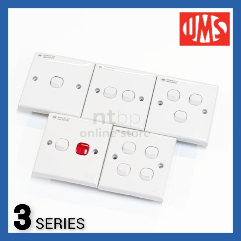 UMS 3Series Switched 1Gang / 2Gang / 3Gang / 4Gang / Heater Switch
