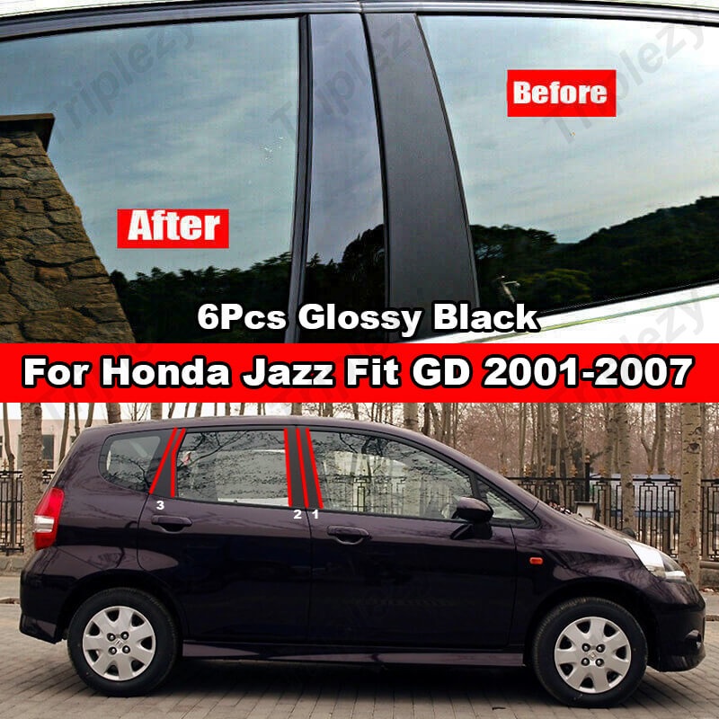 For Honda Jazz Fit GD GE GK GS GR 20012022 6Pcs Car Window Door Column