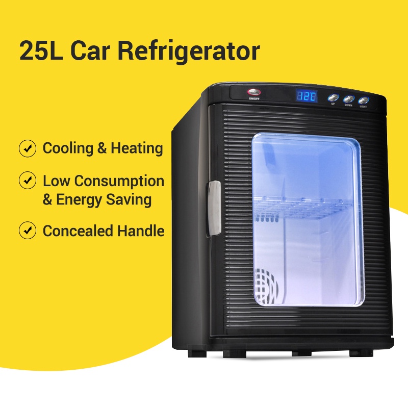 25L 12V/220V Food Fridge Warmer Cooler Refrigerator Box Thermoelectric