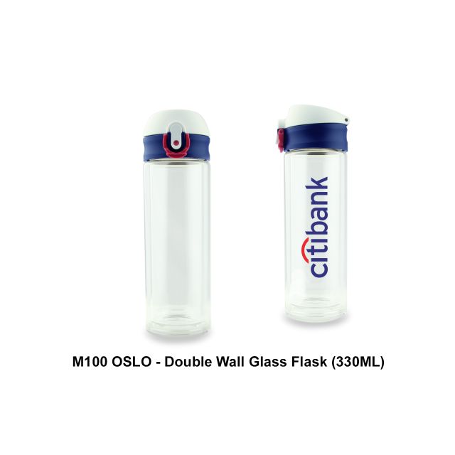 OSLO Double Wall Glass Flask (330ml) Shopee Malaysia