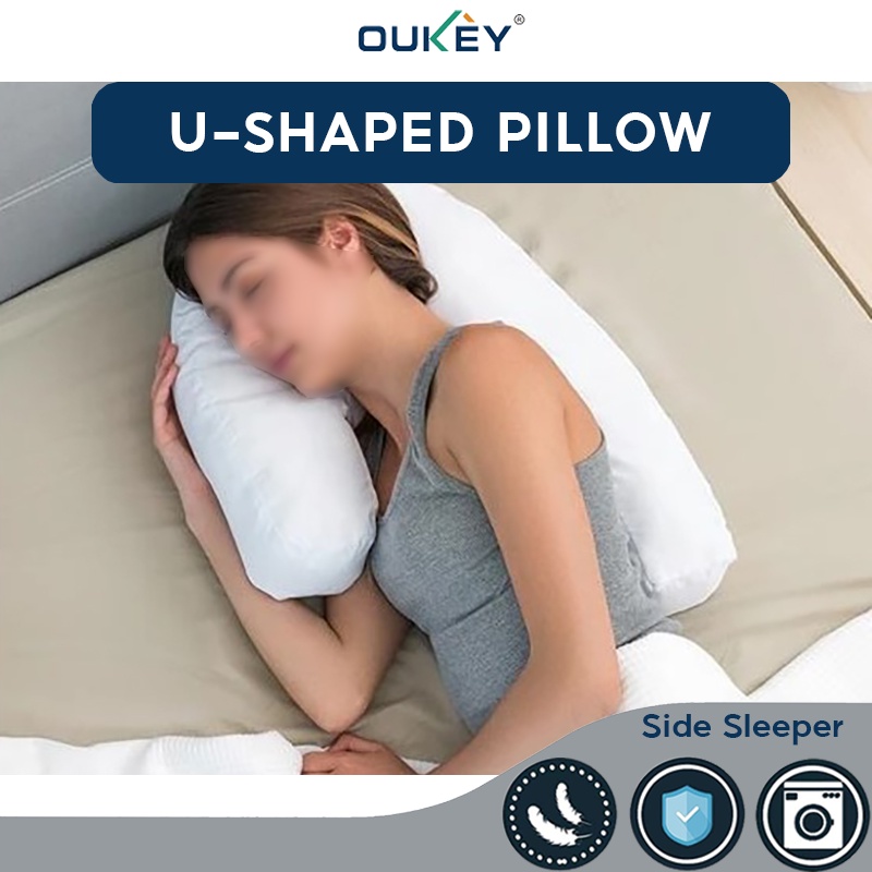 UShaped Pillow with Ear Pocket for Sleeping on Your Side Support Neck
