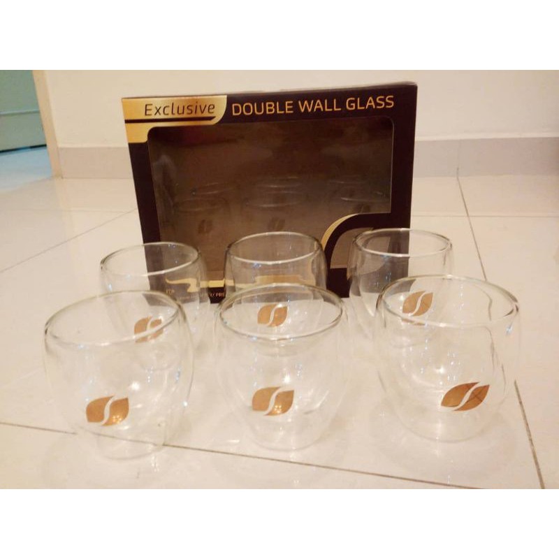 NESCAFE Gold Luxury DoubleWalled glass mugs Shopee Malaysia