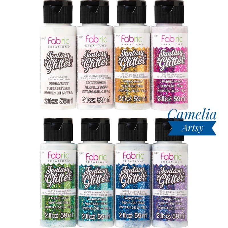 Plaid Fabric Creations Fantasy Glitter (Fabric Paint) 2oz🔥Ready Stock🔥