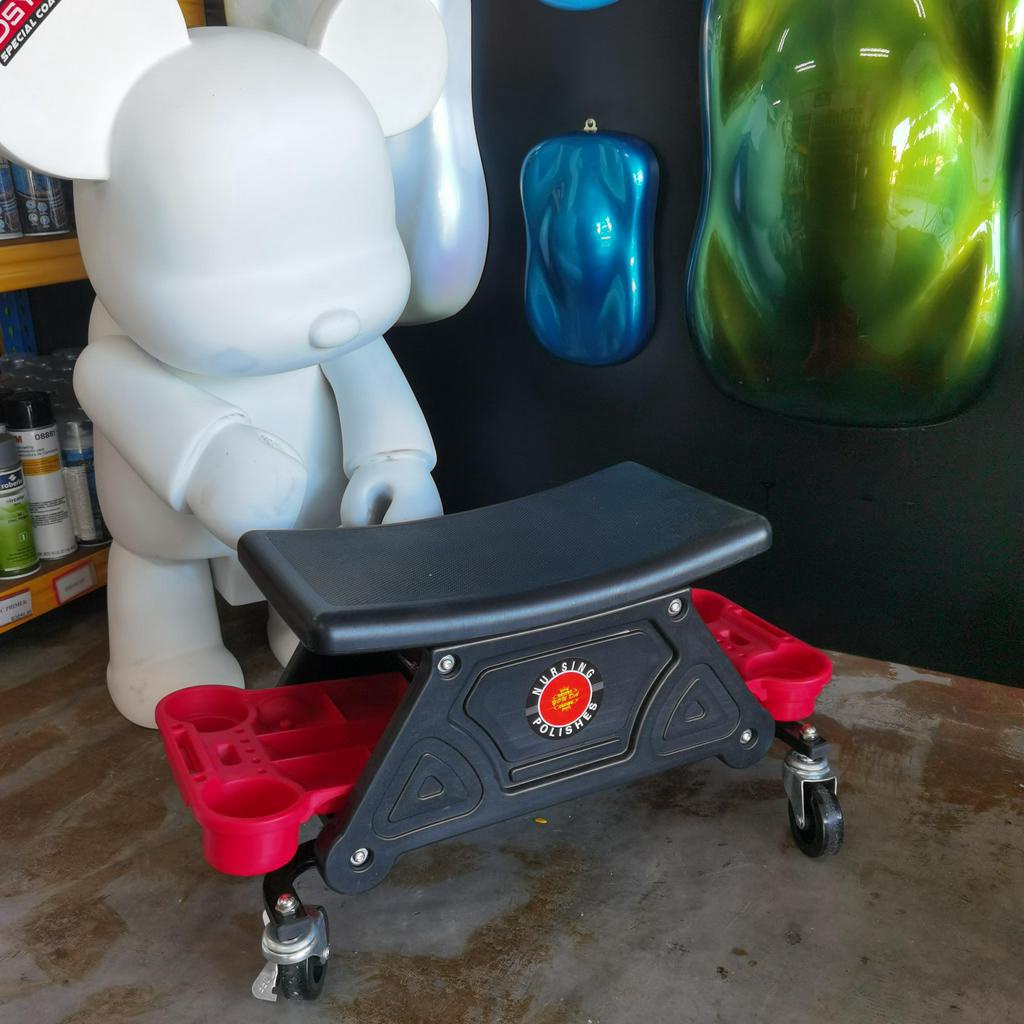 Ready Stock Mobil Detailing Seat with Storage Mobile Rolling Utility