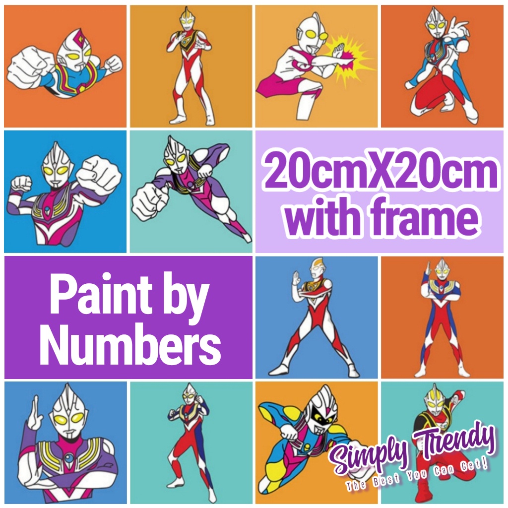 Paint By Numbers With Builtin Frame by Simply Trendy 🇲🇾 Ultraman