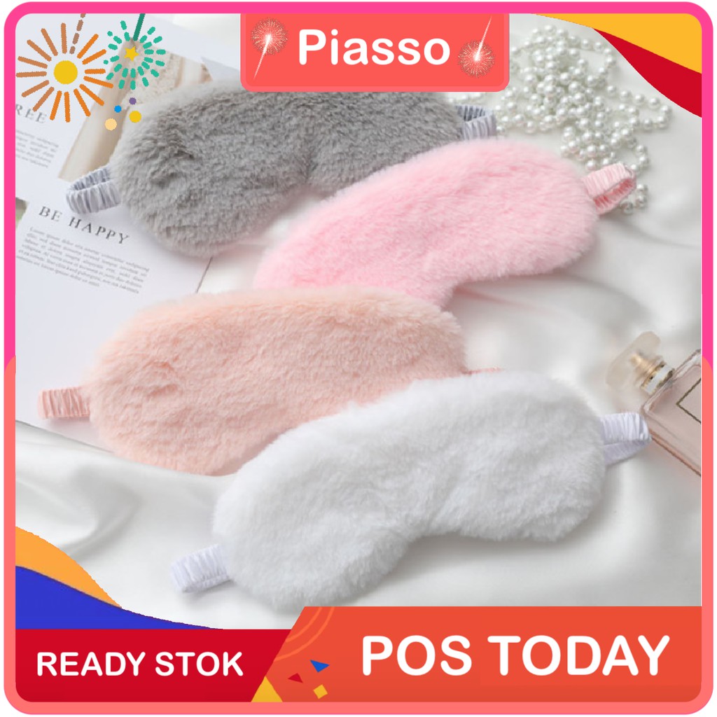 READY STOK 🔥 PIASSO Soft Bunny Fluffy Comel Travel Sleep Mask Fluffy