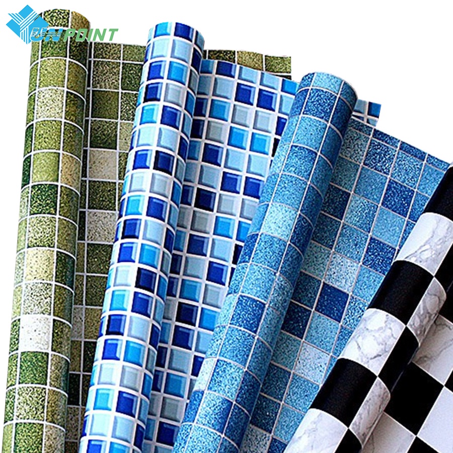 PVC Self Adhesive Mosaic Waterproof Wallpaper Bathrooms