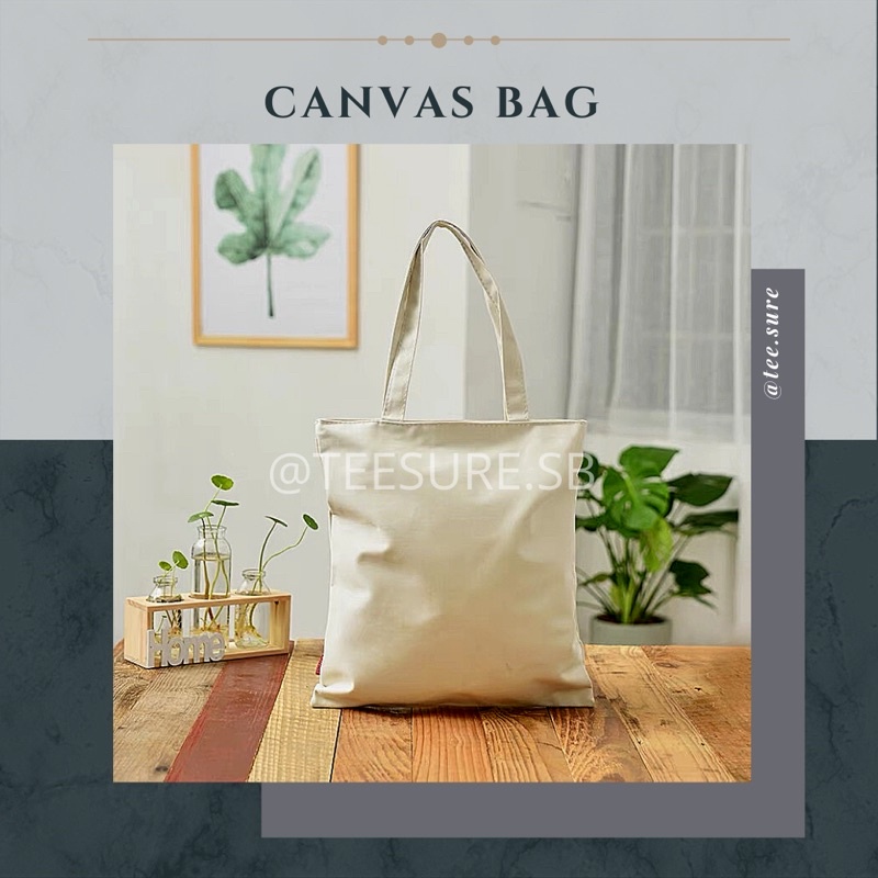 [ READY STOCK ] 12oz THICK MATERIAL Large Plain Canvas Bag Cotton Bag