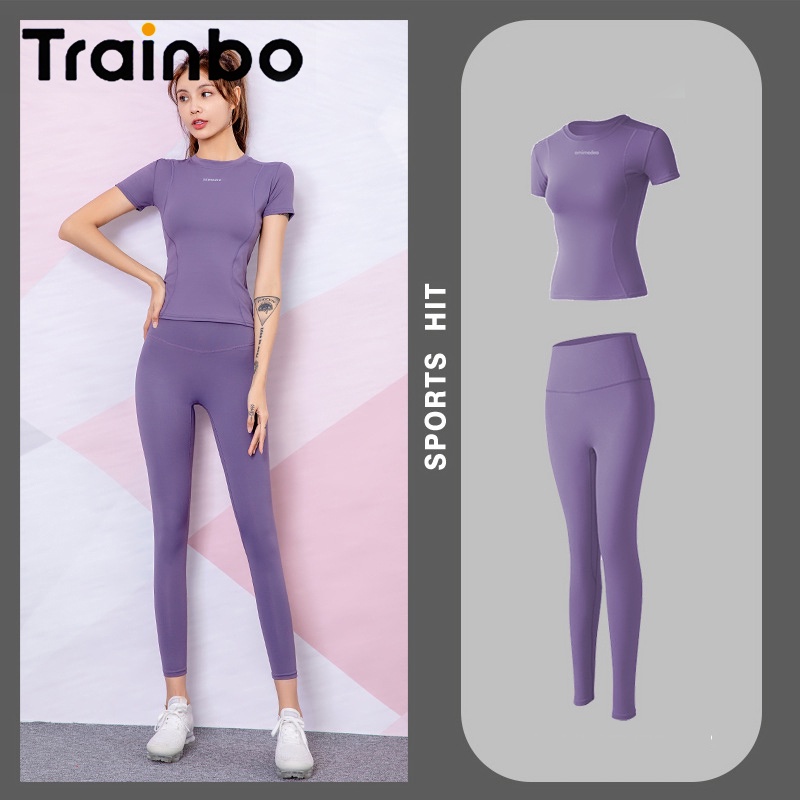 Trainbo Women Yoga Set Sportswear Fitness Tracksuit Gym Running Suit