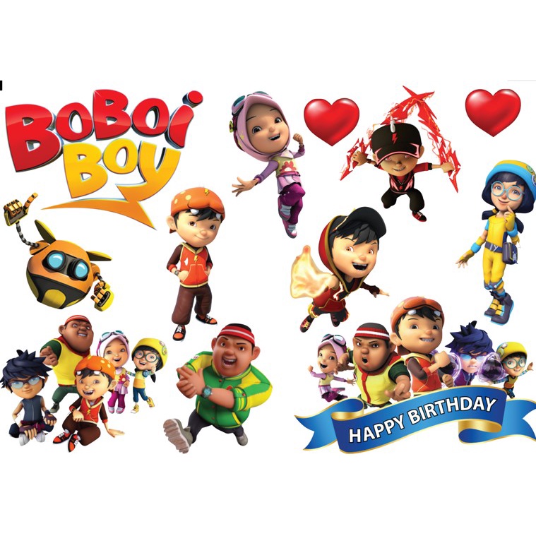 BOBOIBOY cake topper cupcake topper deco paper birthday topper kek hari