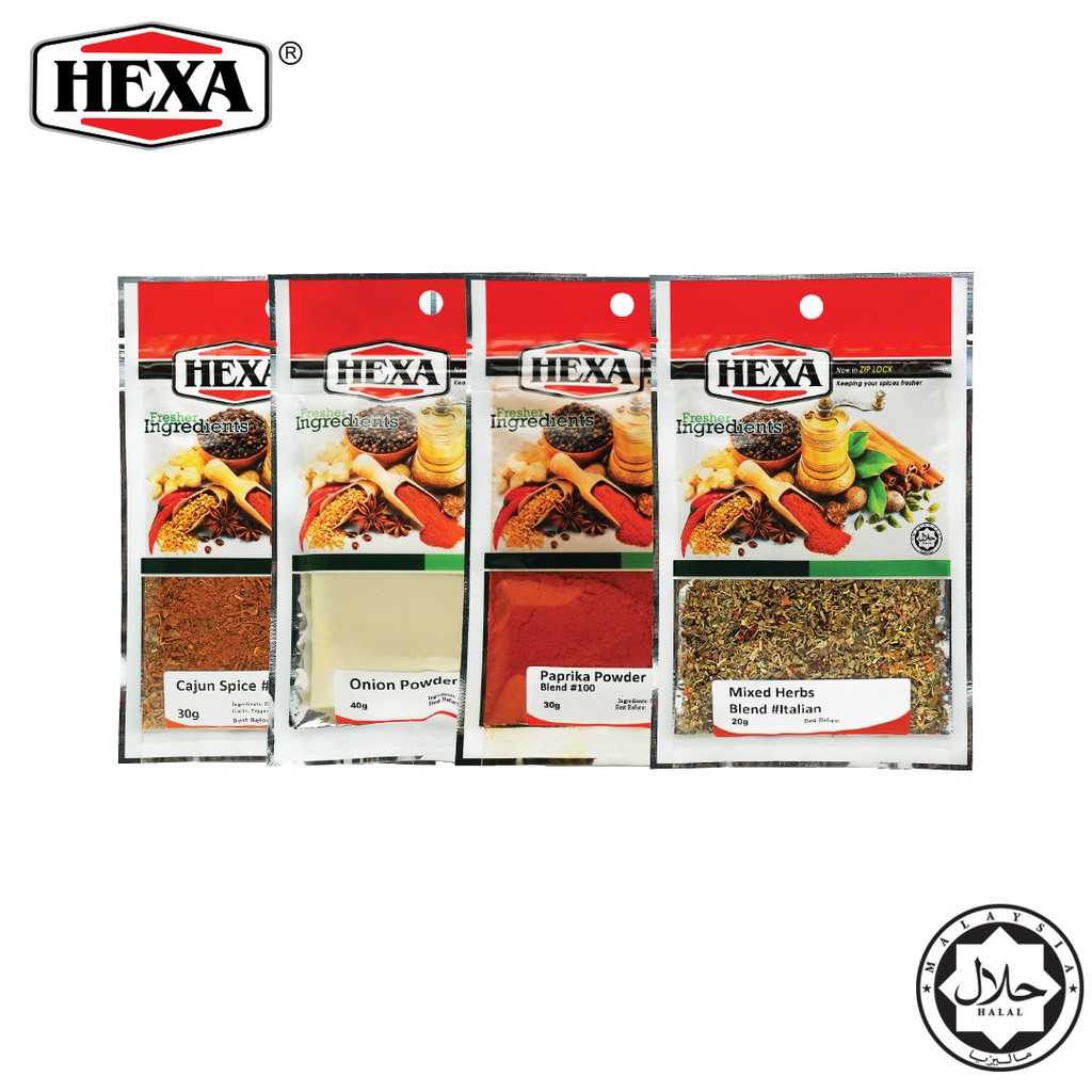 HEXA HALAL Cajun Spice Onion Paprika Mixed Herbs Serbuk Bawang Shopee