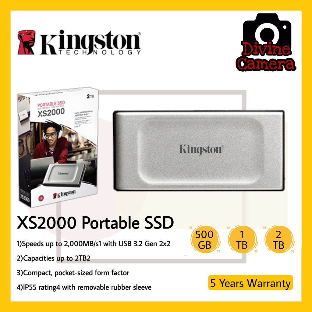 Kingston XS2000 High Performance External Portable Drive SSD Solid State Drive 500GB / 1TB / 2TB
