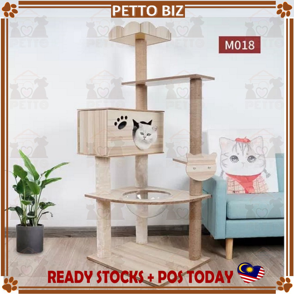 [157cm] Space Capsule Nest with Wood Box & Cat Climbing Cat Tree Cat