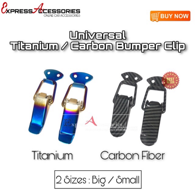 Universal Titanium / Carbon Fibre Car Bumper Clip (1Pair) Shopee Malaysia