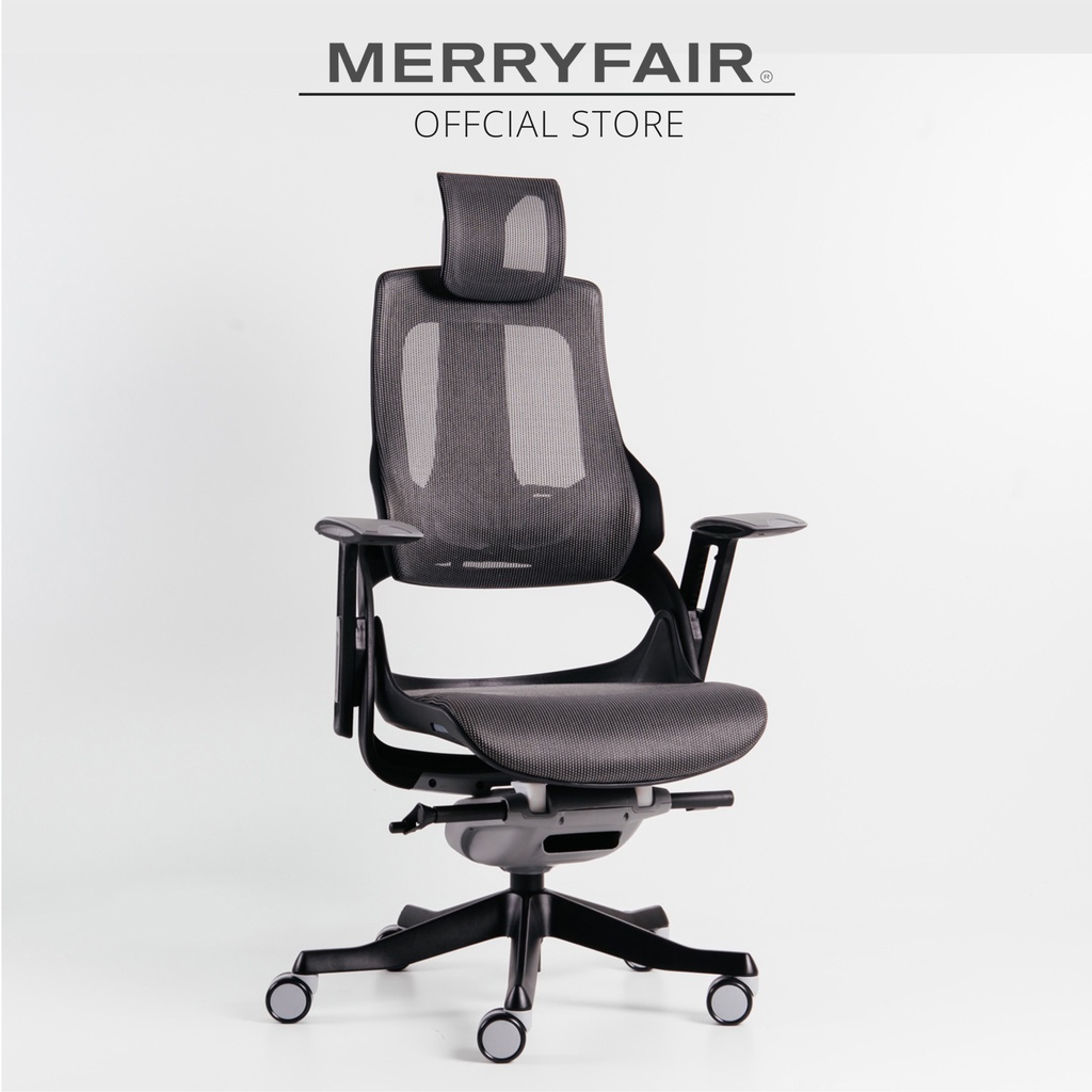 MerryFair WAU Ergonomic High Back Chair Charcoal Mesh Shopee Malaysia