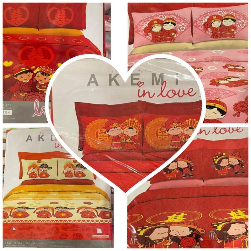 limited edition akemi bedsheet set wedding king size Shopee Malaysia