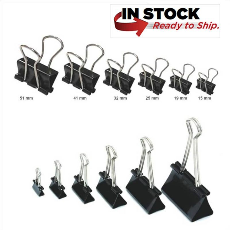Double Side Clip / Binder Clip / Black Binder Clip ( 15mm / 19mm / 25mm