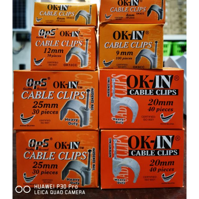 (4mm25mm) OKIN Cable Clips / Wall Insert Electric Wire Cable Nail