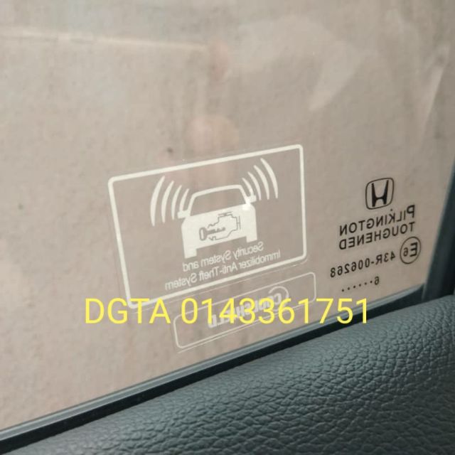 Honda Immobilizer Anti Theft Sticker Shopee Malaysia