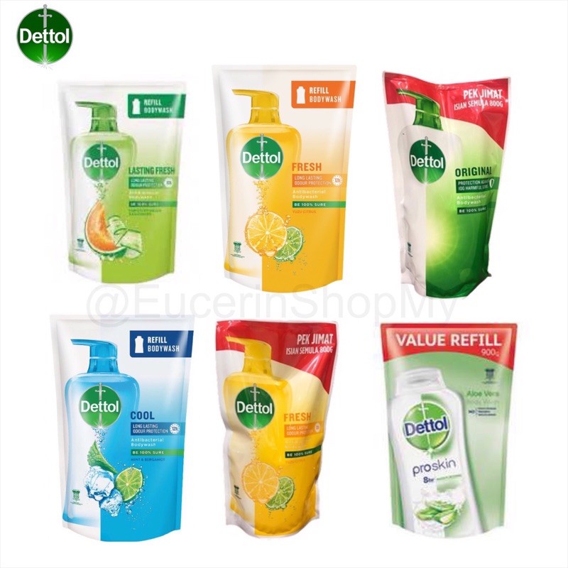 (New) Dettol Shower Gel (900ml Refill Pouch) Expired 12/2024 Shopee