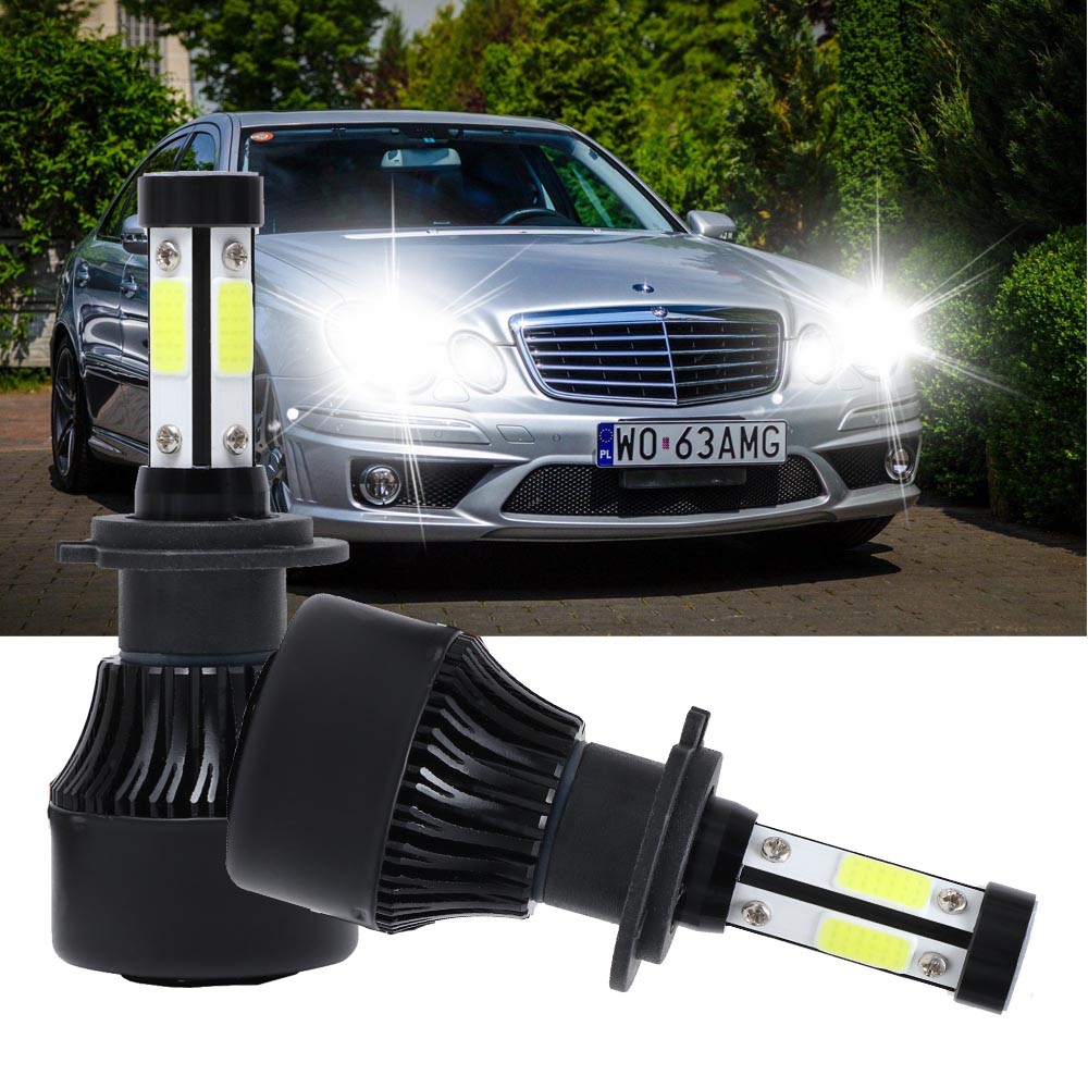 2PCS 4Side H7 Car Headlights Bulb High Low Beam For Mercedes Benz W211