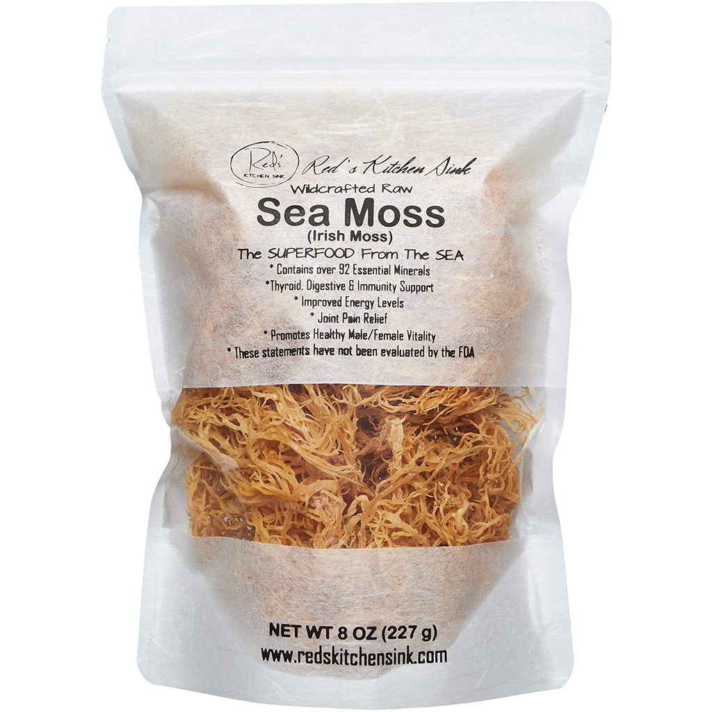 Red's Kitchen Sink Sea Moss/Irish Moss 8oz Wildcrafted 100 Natural
