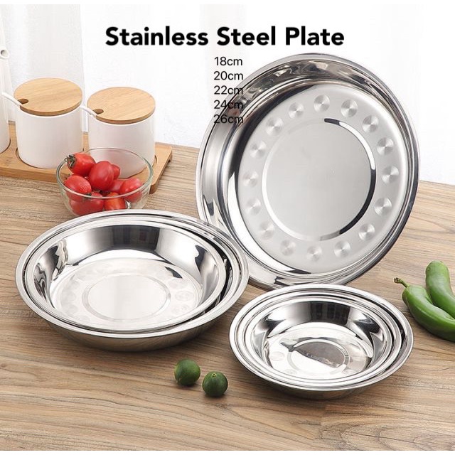 Stainless Steel Plate Kitchen Tool/Alatanalatan Dapur Pinggan (18cm