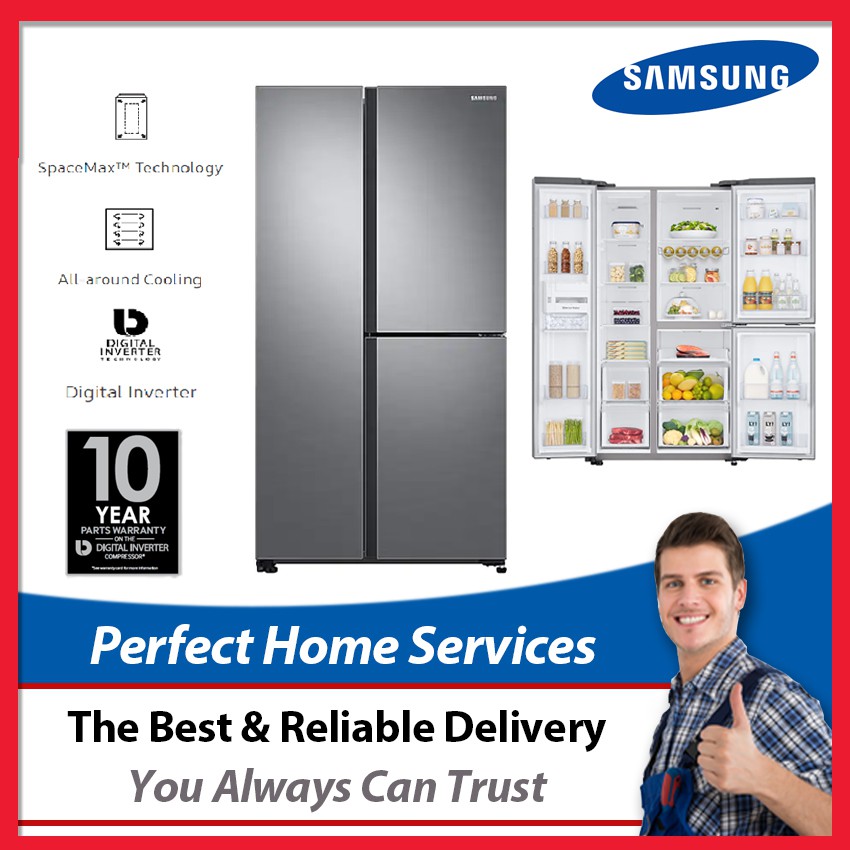 Samsung 670L (RS63R5561M9) 3 Doors Side by Side Fridge with Flexzone