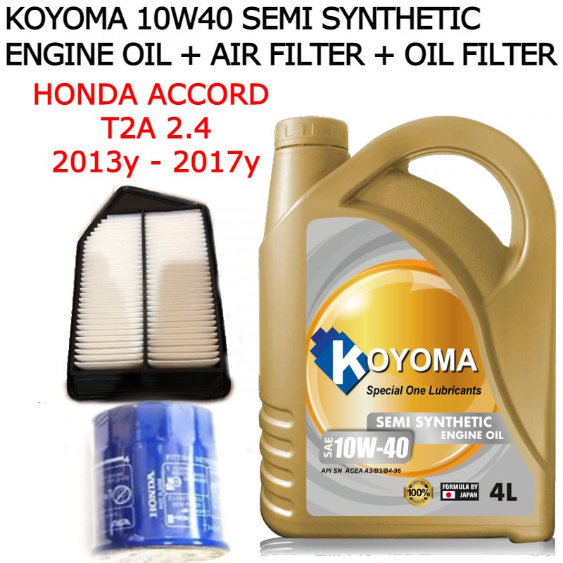 HONDA ACCORD T2A 2.4 AIR FILTER + OIL FILTER + KOYOMA 10W40 SEMI
