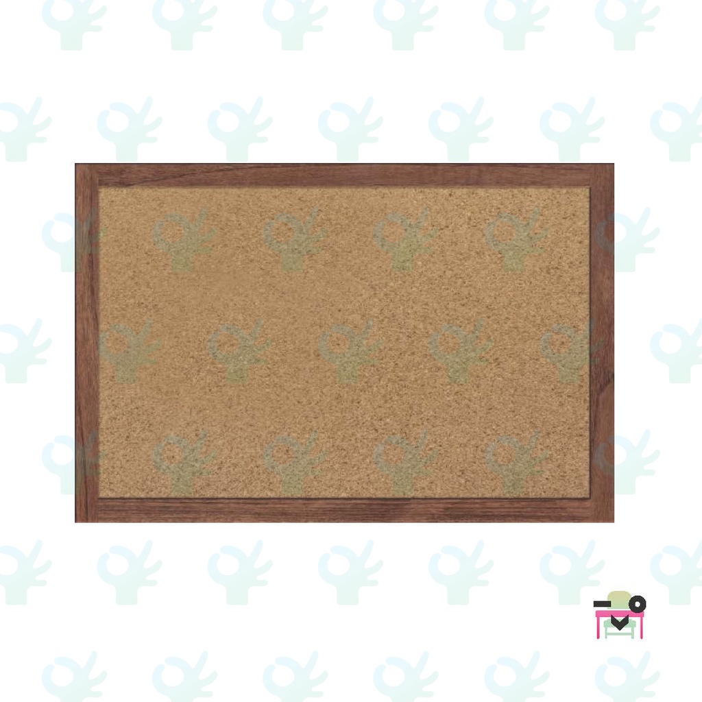 Classic Wooden Frame Notice Board Cork Surface (Brown / Standard Frame