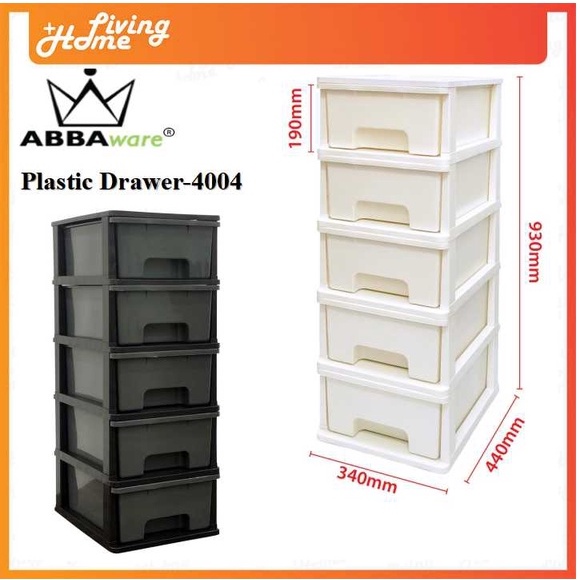 5 Tier Plastic Drawer Storage (5 Tingkat Laci Plastik